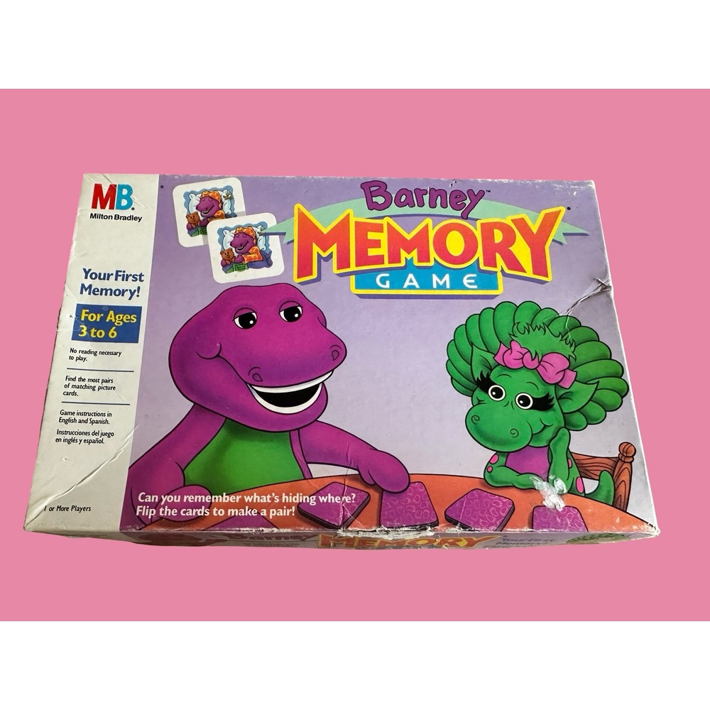 Vintage 1993 Milton Bradley Barney Memory Game Preschool Matching Complete‎